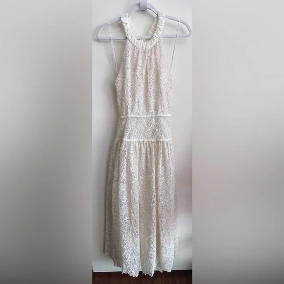 JONATHAN SIMKHAI Gabriela Ivory Lace Midi Dress - Picture 10 of 12